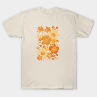 Groovy 60s Floral Party - Cream T-Shirt